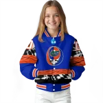 customized florida gators circle skull blue black varsity jacket best selling