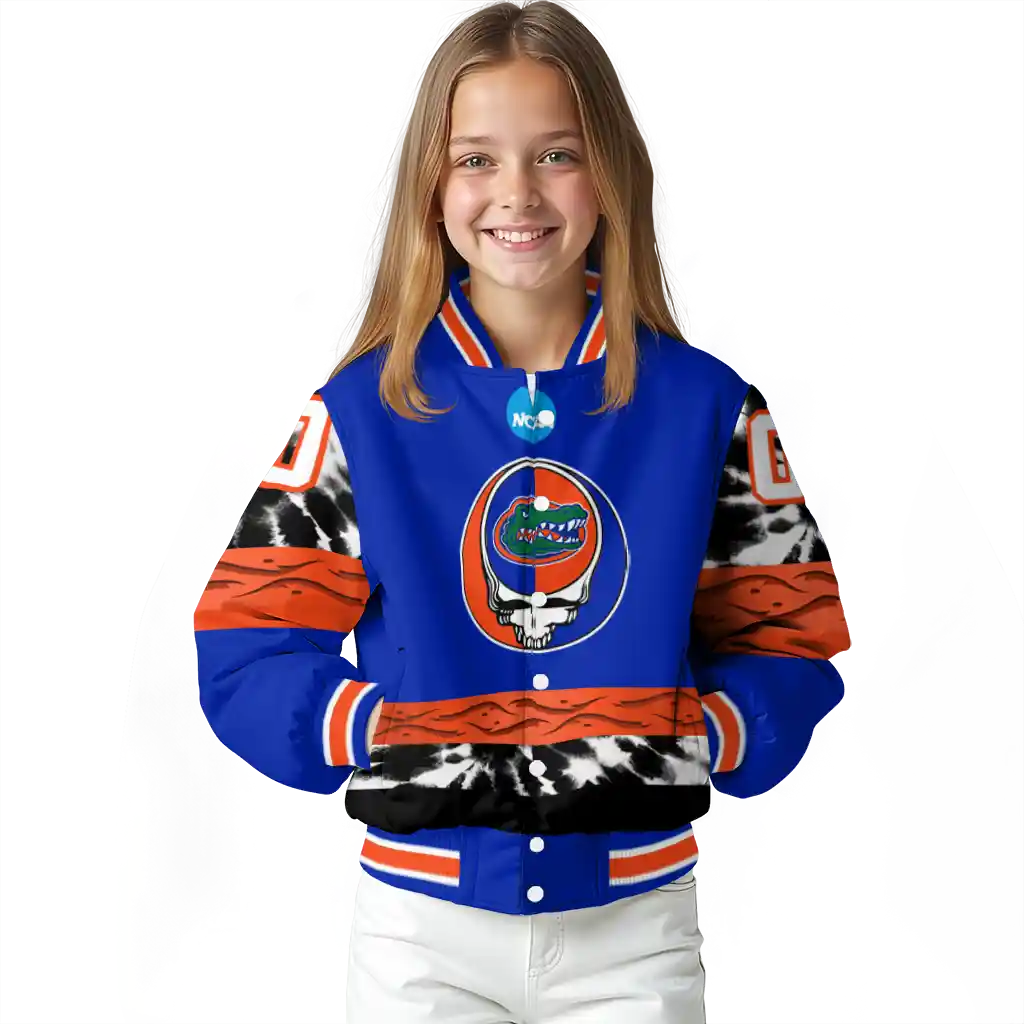 customized florida gators circle skull blue black varsity jacket top rated customized florida gators circle skull blue black varsity jacket top rated
