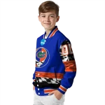 customized florida gators circle skull blue black varsity jacket best selling