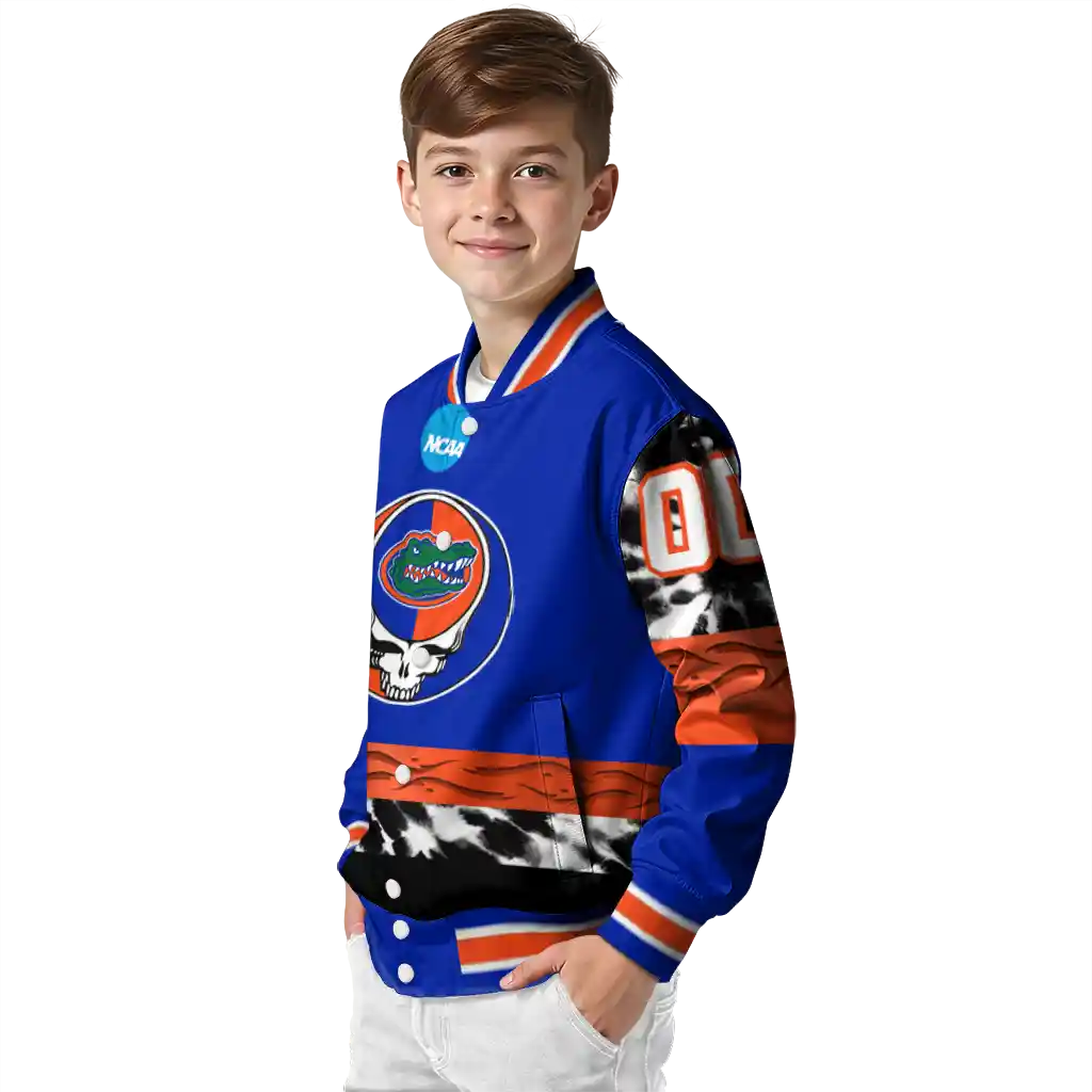 customized florida gators circle skull blue black varsity jacket trendy customized florida gators circle skull blue black varsity jacket trendy