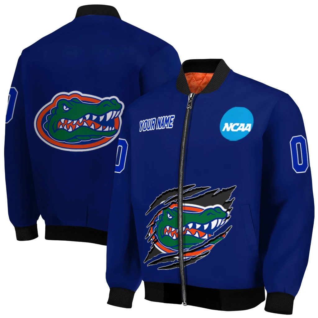 customized florida gators claw mark blue bomber jacket best selling customized florida gators claw mark blue bomber jacket best selling