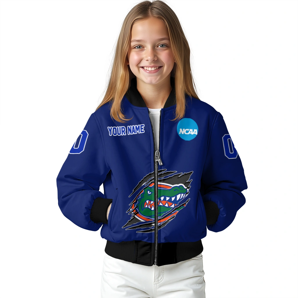 customized florida gators claw mark blue bomber jacket top rated customized florida gators claw mark blue bomber jacket top rated