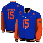 customized florida gators team patch blue varsity jacket best selling