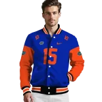 customized florida gators team patch blue varsity jacket best selling