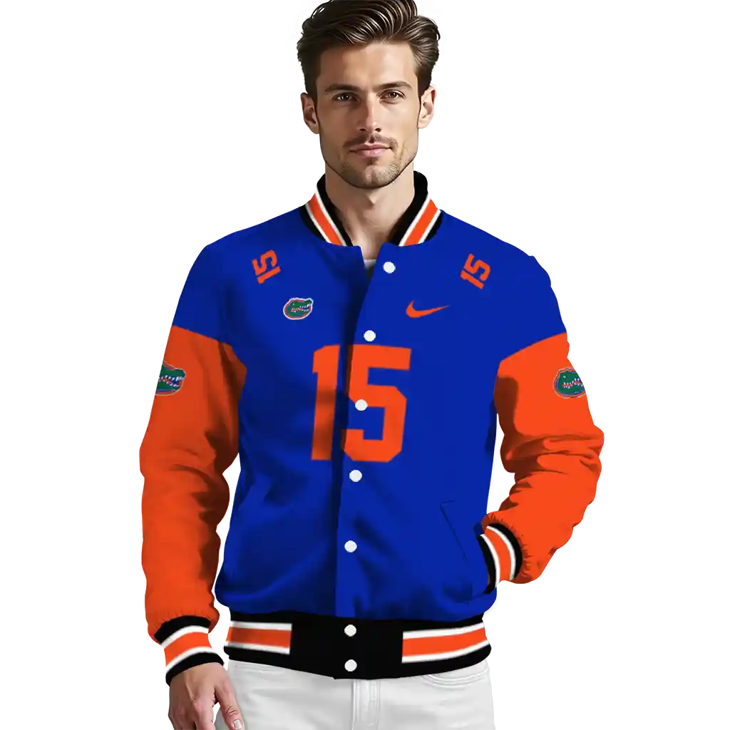 customized florida gators team patch blue varsity jacket high quality customized florida gators team patch blue varsity jacket high quality