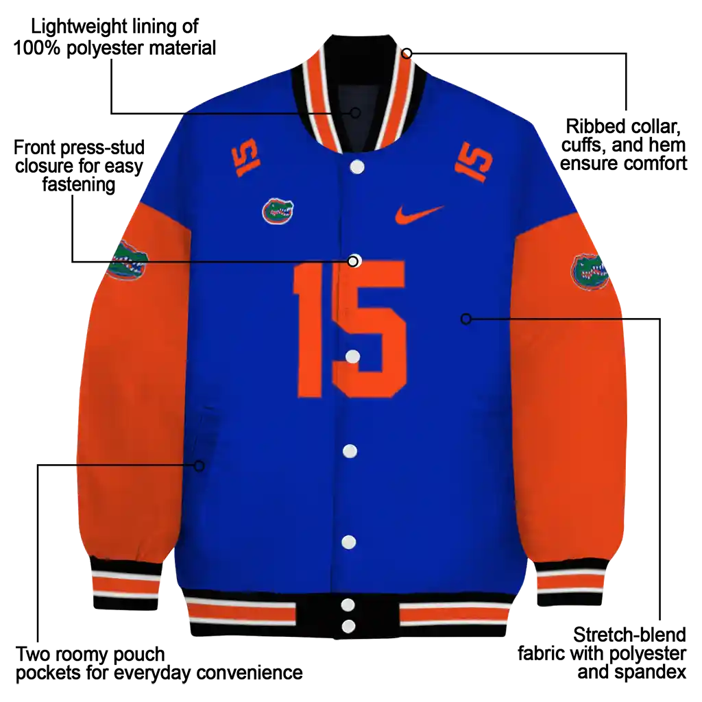 customized florida gators team patch blue varsity jacket new arrival customized florida gators team patch blue varsity jacket new arrival