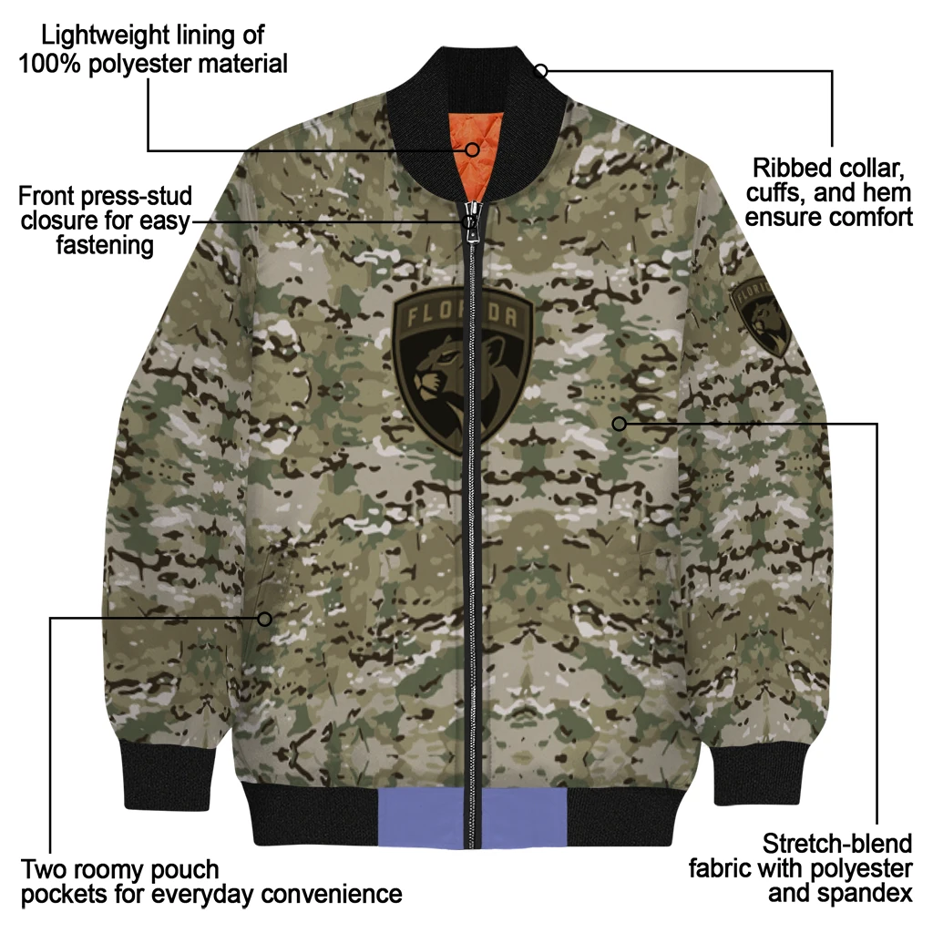 customized florida panthers camouflage abstract camouflage bomber jacket new arrival customized florida panthers camouflage abstract camouflage bomber jacket new arrival