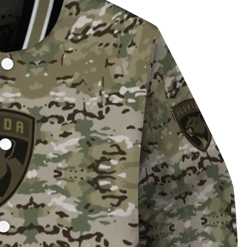 customized florida panthers camouflage abstract camouflage varsity jacket premium grade customized florida panthers camouflage abstract camouflage varsity jacket premium grade