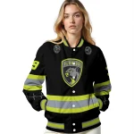 customized florida panthers heartbeat accent black green varsity jacket best selling