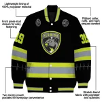 customized florida panthers heartbeat accent black green varsity jacket best selling
