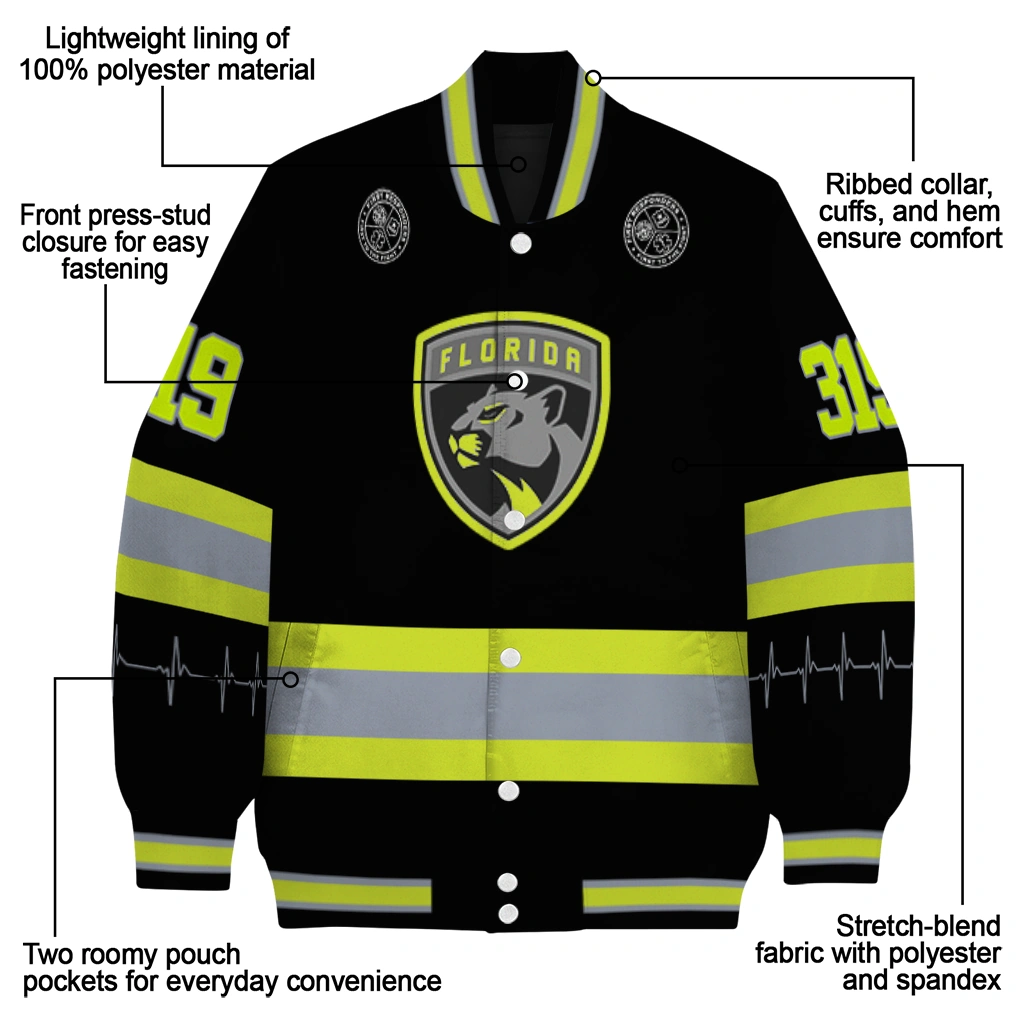 customized florida panthers heartbeat accent black green varsity jacket new arrival customized florida panthers heartbeat accent black green varsity jacket new arrival