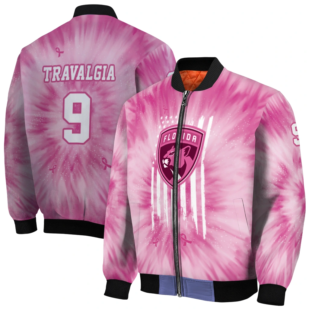 customized florida panthers pink tie dye pink bomber jacket best selling customized florida panthers pink tie dye pink bomber jacket best selling
