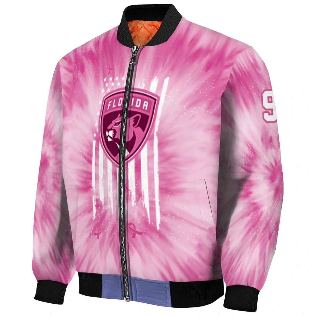 customized florida panthers pink tie dye pink bomber jacket fashion forward customized florida panthers pink tie dye pink bomber jacket fashion forward