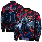 customized florida panthers skull horde red bomber jacket best selling