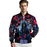 customized florida panthers skull horde red bomber jacket best selling