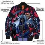 customized florida panthers skull horde red bomber jacket best selling
