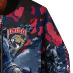 customized florida panthers skull horde red bomber jacket best selling