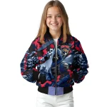 customized florida panthers skull horde red bomber jacket best selling