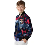 customized florida panthers skull horde red bomber jacket best selling
