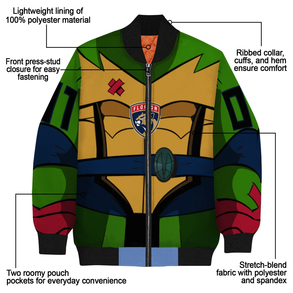 customized florida panthers turtle armor bomber jacket new arrival customized florida panthers turtle armor bomber jacket new arrival