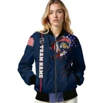 customized florida panthers usa flag rips red bomber jacket best selling