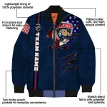 customized florida panthers usa flag rips red bomber jacket best selling