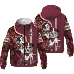 customized florida state seminoles football micky mouse garnet windbreaker jacket best selling
