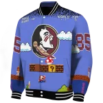 customized florida state seminoles mario blocks blue black varsity jacket best selling