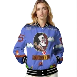 customized florida state seminoles mario blocks blue black varsity jacket best selling