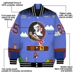 customized florida state seminoles mario blocks blue black varsity jacket best selling