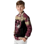 customized florida state seminoles reaper hands garnet black varsity jacket best selling