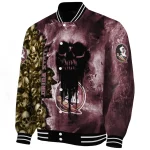 customized florida state seminoles skull cluster garnet varsity jacket best selling
