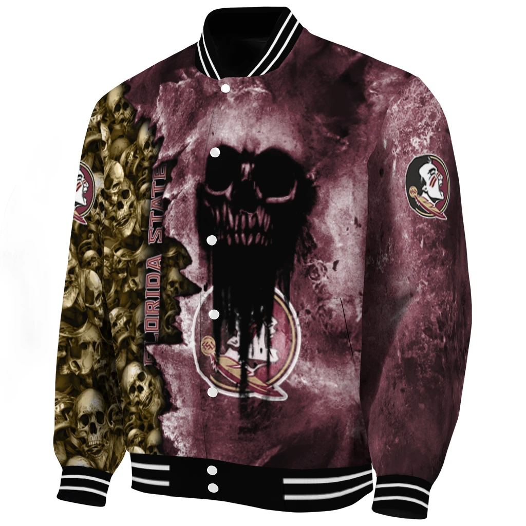 customized florida state seminoles skull cluster garnet varsity jacket best selling customized florida state seminoles skull cluster garnet varsity jacket best selling