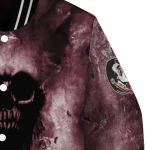 customized florida state seminoles skull cluster garnet varsity jacket best selling