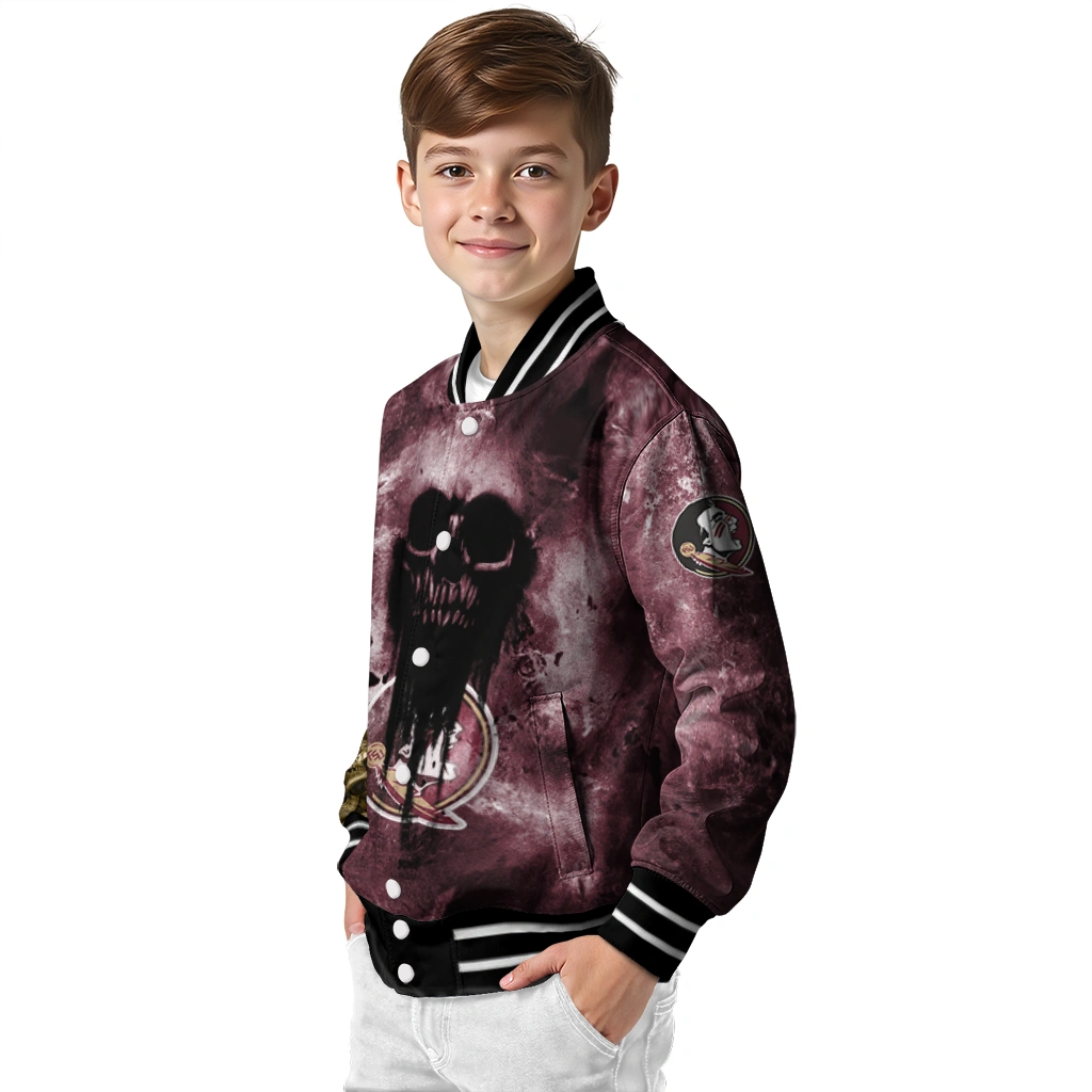customized florida state seminoles skull cluster garnet varsity jacket trendy customized florida state seminoles skull cluster garnet varsity jacket trendy