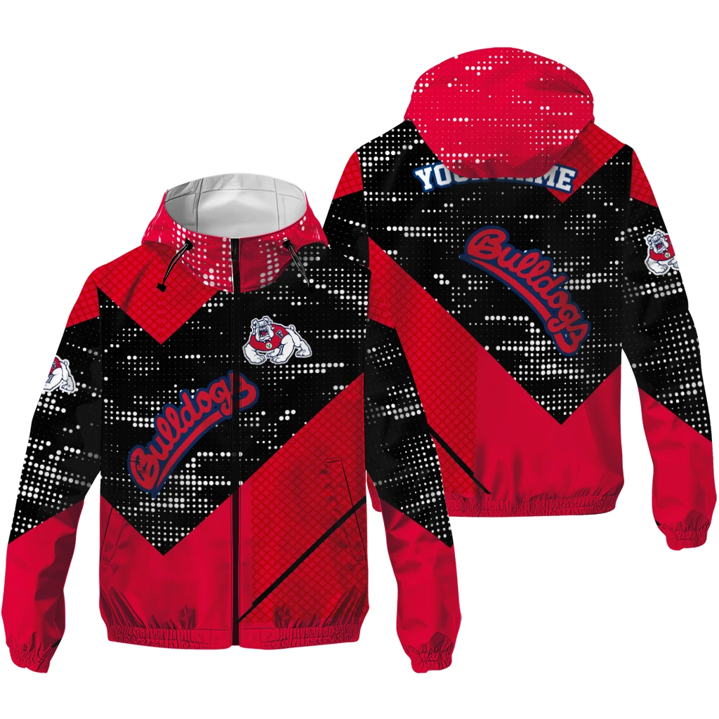 customized fresno state bulldogs arrow matrix red black windbreaker jacket high quality customized fresno state bulldogs arrow matrix red black windbreaker jacket high quality