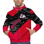 customized fresno state bulldogs arrow matrix red black windbreaker jacket best selling