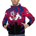 customized fresno state bulldogs brick motion red black windbreaker jacket best selling