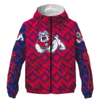 customized fresno state bulldogs trellis mesh red windbreaker jacket best selling
