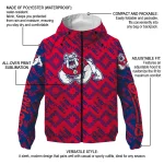 customized fresno state bulldogs trellis mesh red windbreaker jacket best selling