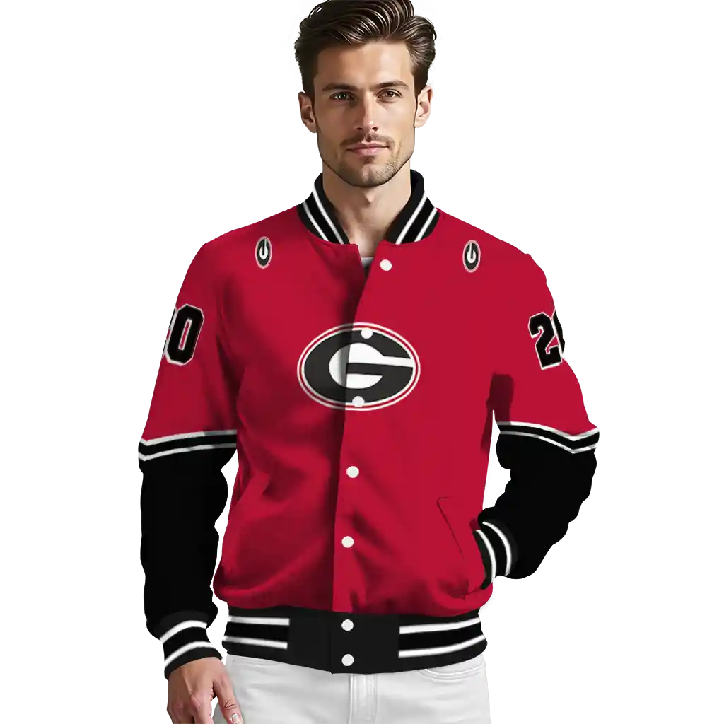 customized georgia bulldogs chevron style red varsity jacket high quality customized georgia bulldogs chevron style red varsity jacket high quality