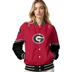 customized georgia bulldogs chevron style red varsity jacket best selling