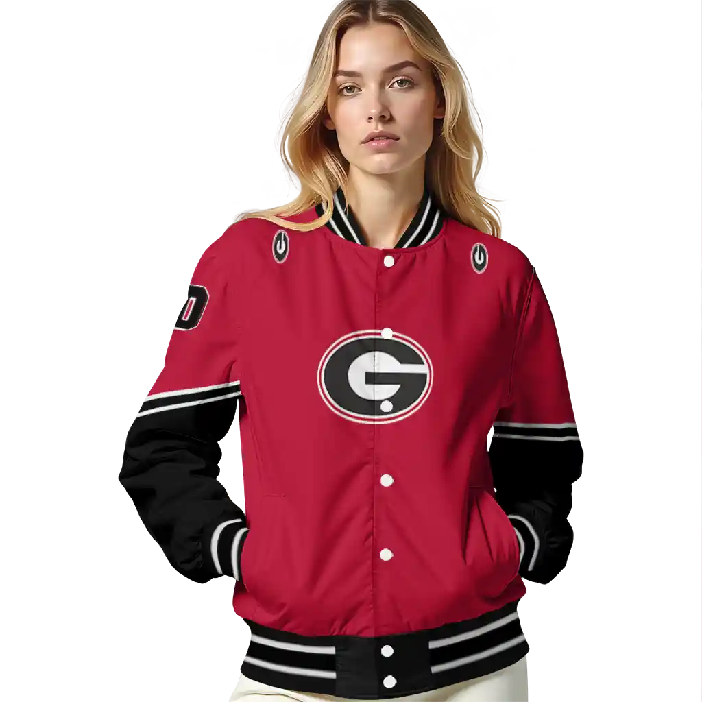 customized georgia bulldogs chevron style red varsity jacket latest model customized georgia bulldogs chevron style red varsity jacket latest model