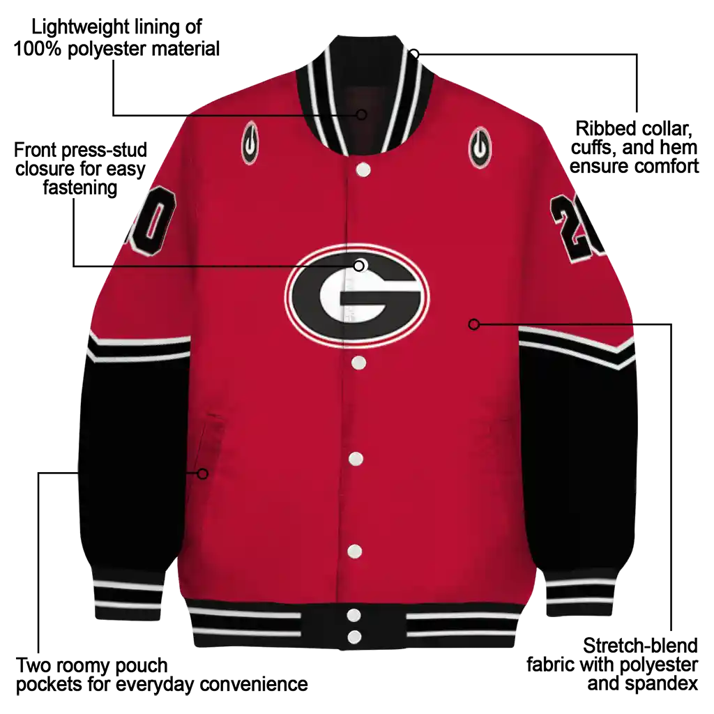 customized georgia bulldogs chevron style red varsity jacket new arrival customized georgia bulldogs chevron style red varsity jacket new arrival