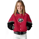 customized georgia bulldogs chevron style red varsity jacket best selling
