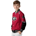 customized georgia bulldogs chevron style red varsity jacket best selling