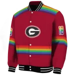 customized georgia bulldogs rainbow jersey number red varsity jacket best selling