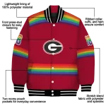 customized georgia bulldogs rainbow jersey number red varsity jacket best selling