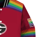 customized georgia bulldogs rainbow jersey number red varsity jacket best selling