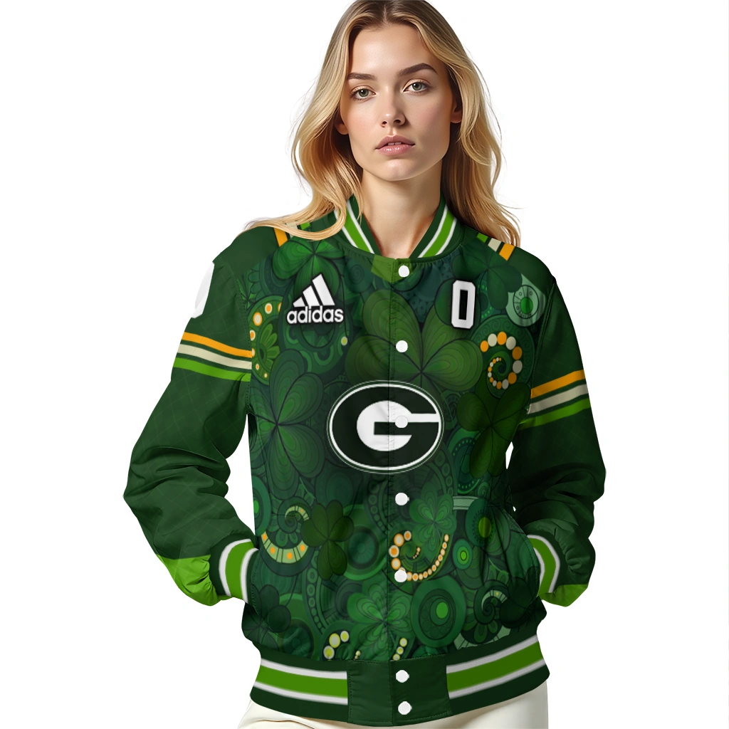 customized georgia bulldogs shamrock vortex green varsity jacket latest model customized georgia bulldogs shamrock vortex green varsity jacket latest model